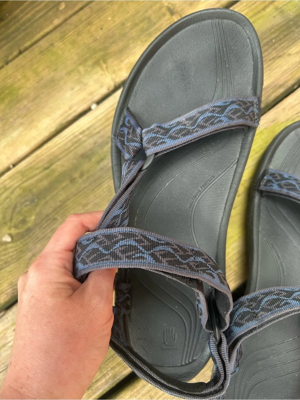 Men’s Teva Hurricane Sandals Wavy Trail Navy Strap Outdoor Hiking Waterproof